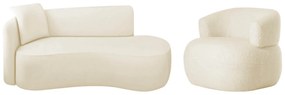 Kit Divã Recamier 150cm e Poltrona Luxo Suíça Lado Direito Bouclé