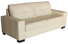 Sofá 3 Lugares Sala de Estar 200cm Milão Couro Off White G03 - Gran Belo