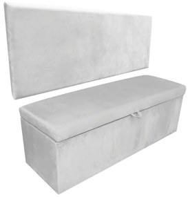 Kit Calçadeira e Painel Clean 160 cm Suede D'Rossi - Cinza