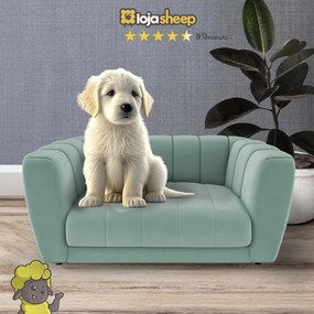 Caminha Casinha para Cachorro Gato Pet Mini Poltrona Meg Veludo Turquesa - Loja Sheep - Veludo Turquesa