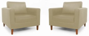 Conjunto 2 Poltrona Decorativa Gabriela Suede Nude