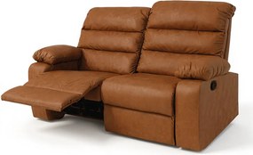 Sofá 2 Lugares Reclinável Retrátil 170cm Naaman Sintético PU Nozes K01 - D'Rossi