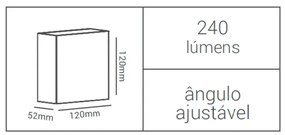 Arandela Astral 12X12X5Cm Led 4W 3000K Ip65 Preto |Opus Hm 38117