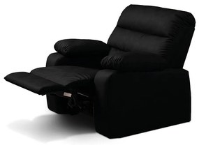 Poltrona do Papai Reclinável Retrátil Naaman Sintético PU Preto K01 - D'Rossi