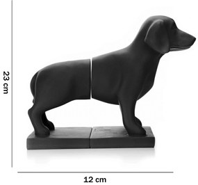 Aparador de Livros Decorativo Em Resina Preto Mate 21x27x12 Cm - D'Rossi