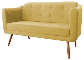Namoradeira Bruna 1,40 m 2 Lugares Pés Palito Suede Amarelo