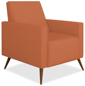 Poltrona Decorativa Amamentação Gabi Pé Palito Suede Telha