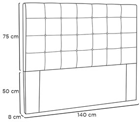 Cabeceira Cama Box Casal 140 cm Verona Linho S04 - D'Rossi - Grigio