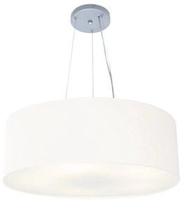 Lustre Pendente Cilíndrico Md-4070 Cúpula em Tecido 80x30cm Branco - Bivolt