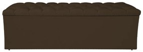 Calçadeira Estofada Liverpool 140 cm Casal Suede Marrom - ADJ Decor