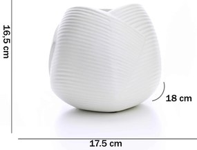 Vaso Decorativo Dobradura Branco Em Cerâmica 16,5x17,5 Cm - D'Rossi