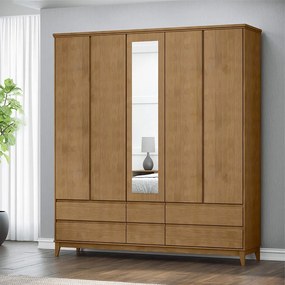 Guarda Roupa MFD 5 Portas Cullen 6 Gavetas Freijó G74 - Gran Belo