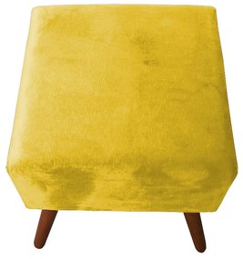 Kit Poltrona Gabi Pé Palito + Puff Quadrado Suede Amarelo Sala, quarto, amamentação