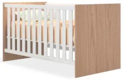 Berço Americano Mini Cama Doce Sonho Carvalho/Branco - Qmovi