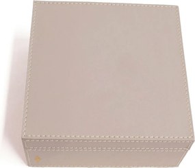 Caixa Porta Chá Sottile Casa em Couro PU - Gelo  Gelo