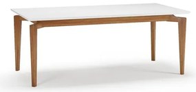 Mesa Jantar Marilac Retangular Champagne Com Vidro Branco 180cm - 76950 Sun House