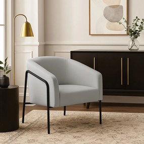 Poltrona Sala Industrial Alta Preto Stella Suede D03 - D'Rossi - Cinza