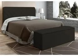 Cabeceira Cama Box Casal Queen 160cm com Calçadeira Baú Paris Veludo C