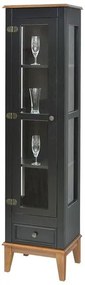 Cristaleira Remy Preta 1 Porta 1 Gaveta Base Amendoa 180cm - 58757 Sun House