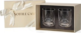 Conjunto 2 Copos de Cristal Mozart p/ Whisky On the Rocks 300ml Lapidado 22 c/ Caixa de Presente