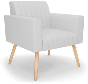 Poltrona Viena Gomada Linho Pés Palito Natural D03 - D'Rossi - A05 Cinza