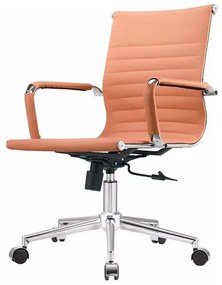 Cadeira Charles Eames Baixa Caramelo Base Cromada - 73489 Sun House