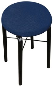 Kit 02 Banquetas Baixa Manu Suede Azul Marinho D'Rossi