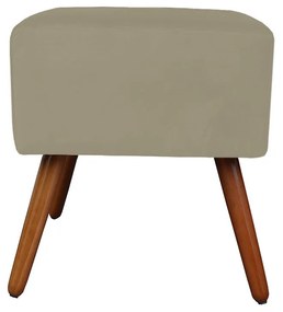 Puff Decorativo Quadrado Malu com Pés Palito Suede Nude