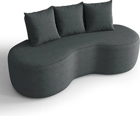 Sofá 2 Lugares Orgânico 160cm com Almofadas Benin Bouclê B03 - D'Rossi - Grafite