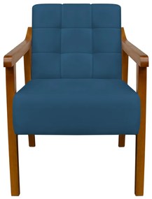 Poltrona Decorativa Vênus Veludo Azul Marinho