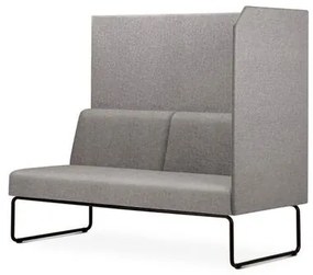 Sofa Privativo Pix com Lateral Esquerda Aberta Assento Mescla Cinza Claro Base Aco Preto - 54987 Sun House