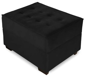 Puff Decorativo Coímbra 60x80 Suede Preto