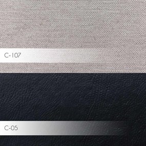 Poltrona Decorativa Kitana Pés Palito PU Sintético/Linho Preto/Areia G15 - Gran Belo