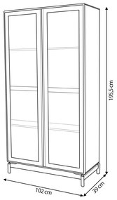 Cristaleira Decorativa Sala de Jantar 02 Portas de Vidro Zelda Natural/Oregon G04 - Gran Belo
