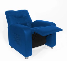 Poltrona Do Papai Reclinável Madri Courino Azul Royal
