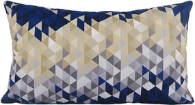 Capa almofada LYON Veludo estampado Triângulos Azul 30x50cm