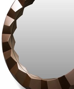 Espelho Decorativo Redondo com Moldura de Plastíco 3D Rosê 55x55 cm - D'Rossi