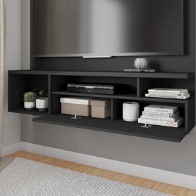 Painel TV 55 Pol 136cm Bancada Suspensa Sala Layanne C01 - D'Rossi - Preto