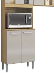 Armário de Cozinha Compacta 244cm 8 Portas Livy Z46 Damasco/Off White