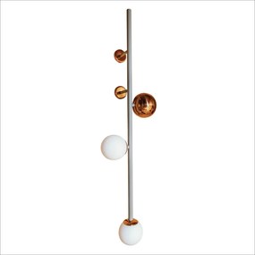 Arandela Organic Vertical 29X17X112Cm Alumínio E Globo Ø12Cm 2Xg9 Por... (BT - Branco Texturizado)