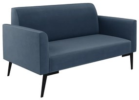 Sofá Namoradeira Pés Villach Marisa Suede D03 - D'Rossi - Azul Marinho
