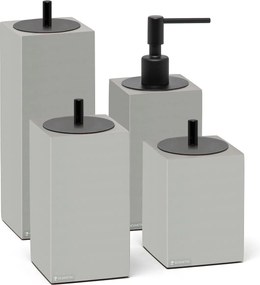 Conjunto Banheiro 4 Pçs Resina Crômio Fosco Black Matte