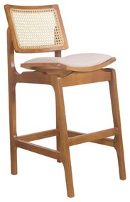 Banqueta Atlântida Amêndoa e Linho Off White - WP 58399