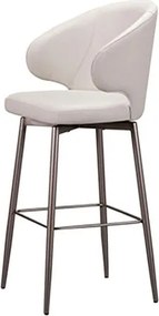 Banqueta Promise Alta Corino Off White Base Aluminium - 77200 Sun House