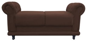 Recamier Barcelona Namoradeira Calçadeira Suede D'Rossi - Marrom