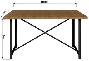 Mesa Sala De Jantar Em Aço Steel Light Estilo Industrial - Vermont