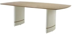 Mesa de Jantar Gomberg Base Off White Tampo Amêndoa 170cm - 62110 Sun House