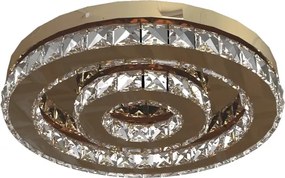 Plafon Led De Sobrepor Cristal E Inox Golden Rose 22W 3000K