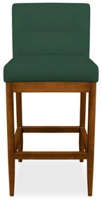 Kit 2 Banquetas Valencia Base de Madeira Maciça Veludo Verde Bandeira