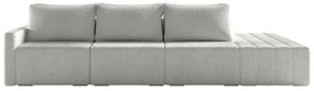 Sofá Ilha Modulado Milos 342cm Puff Lateral Bouclê Cinza G33 - Gran Belo